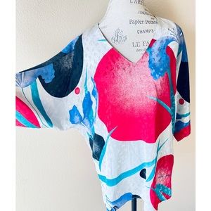 🌹SOLD🌹Vintage AS SEEN ON MIXED-ISH Multi-Color Silky Blouse Size Large